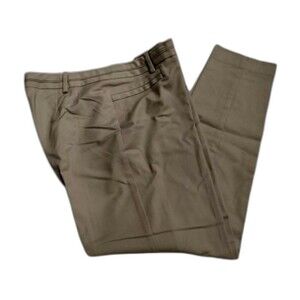 Calvin Klein Woman Pants Sz 10 Tan Casual Dress Flat Front Faux Pockets INV05A